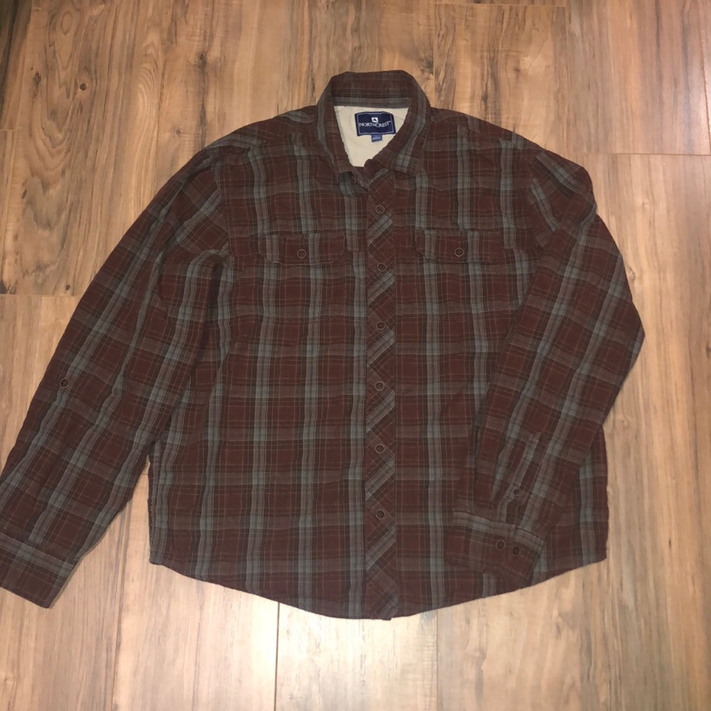 Plaid long sleeve button down